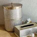 طقم سلة مع بكيت محارم سكني مع ذهبي