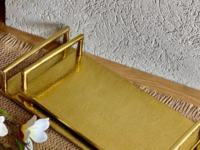 طقم صواني مستطيل نحاس هندي