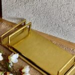 طقم صواني مستطيل نحاس هندي