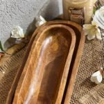 طقم جاط بيضاوي عميق خشب هندي