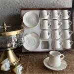 طقم فناجين قهوة 12\12 بورسلان أبيض