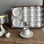 طقم فناجين قهوة 12\12 بورسلان أبيض