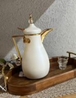 ⁦ثيرموس قهوة 1 لتر بيج مع يد ذهبي كبس طابة كريستال⁩ - الصورة ⁦2⁩