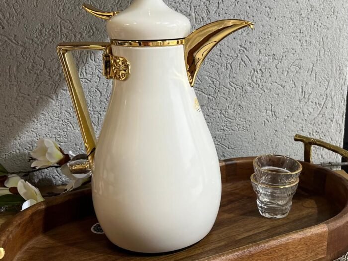 ثيرموس قهوة 1 لتر بيج مع يد ذهبي كبس طابة كريستال