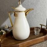 ثيرموس قهوة 1 لتر بيج مع يد ذهبي كبس طابة كريستال