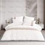 طقم لحاف كينج 7 قطع أبيض مع بني - Linen 03