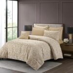 ⁦طقم لحاف كينج جاكار 7 قطع ذهبي - Paisley⁩ - الصورة ⁦8⁩