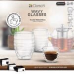 مجموعة كأس متموج من زجاج البوروسيليكت - Dorsch