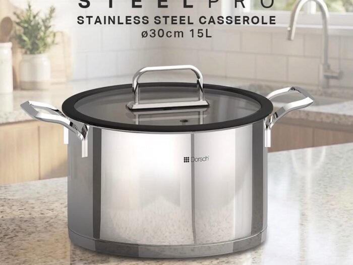 طنجرة معدن ستانلس 28 سم - 11.3 لتر مقاوم للصدء 10\18 -  Dorsch