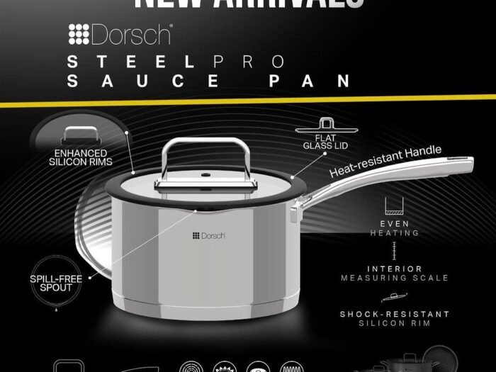 كاسرولة ستانلس برو 18 سم مقاوم للصدء 10\18 -  Dorsch