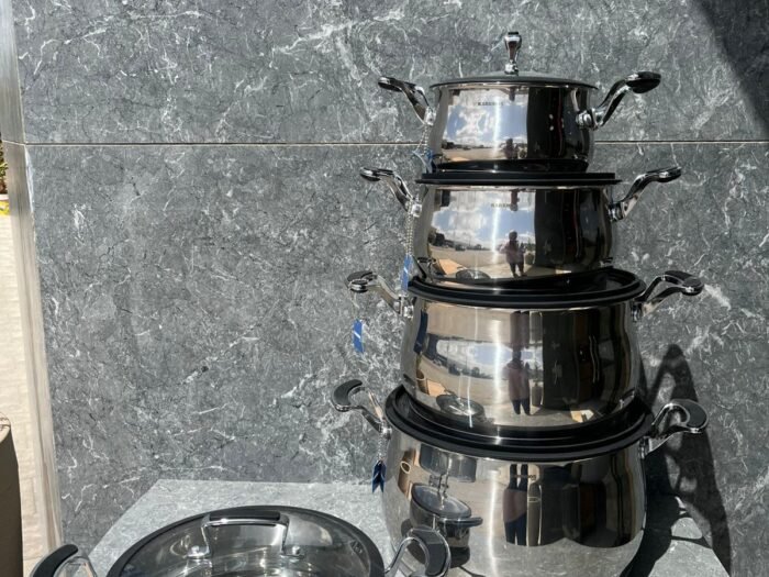 طقم طناجر 5 قطع ستانلس ستيل