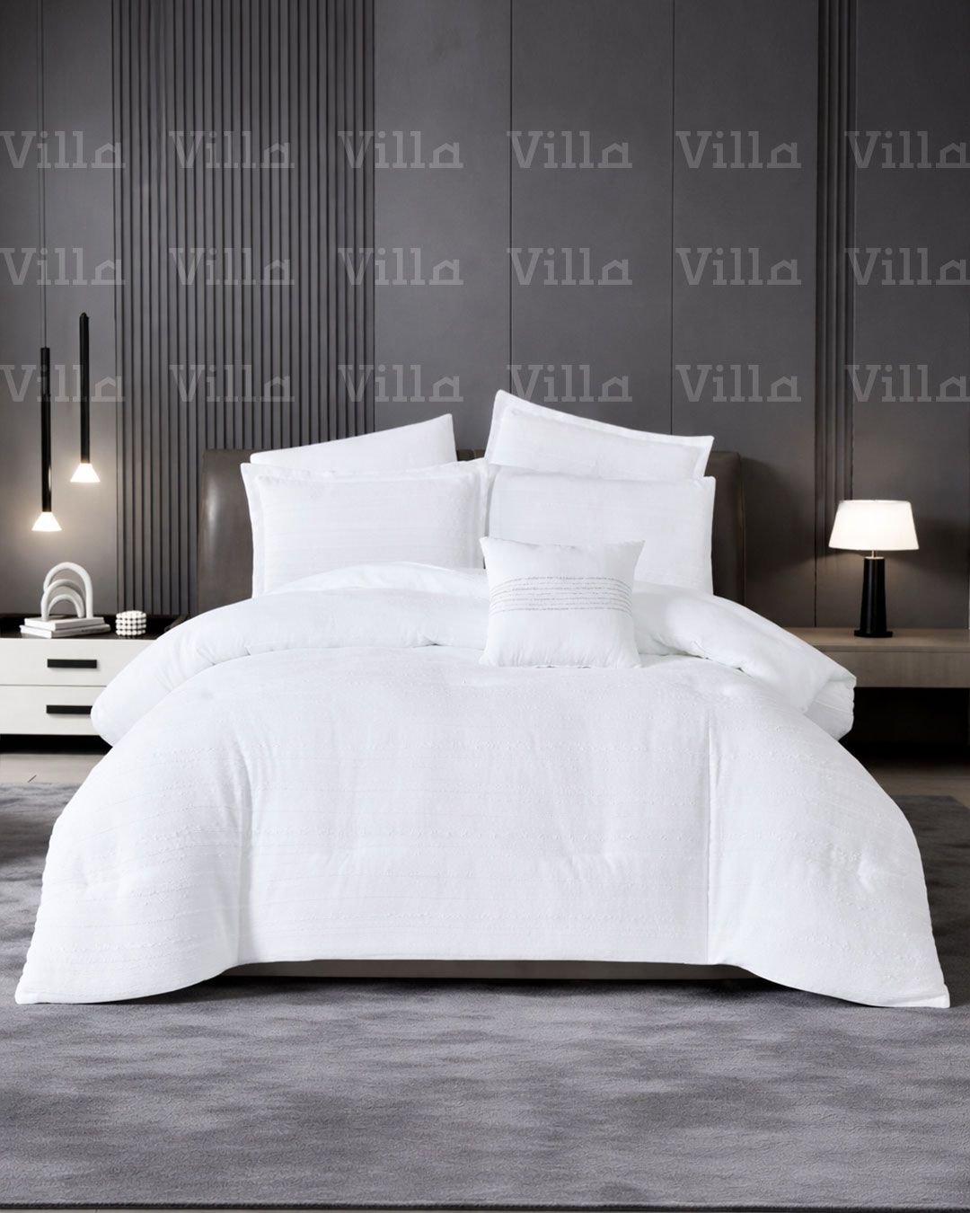 WhatsApp Image 2026-04-07 at 9.42.17 AM طقم لحاف مجوز قطن 7 قطع أبيض - LUNA - الصورة 1