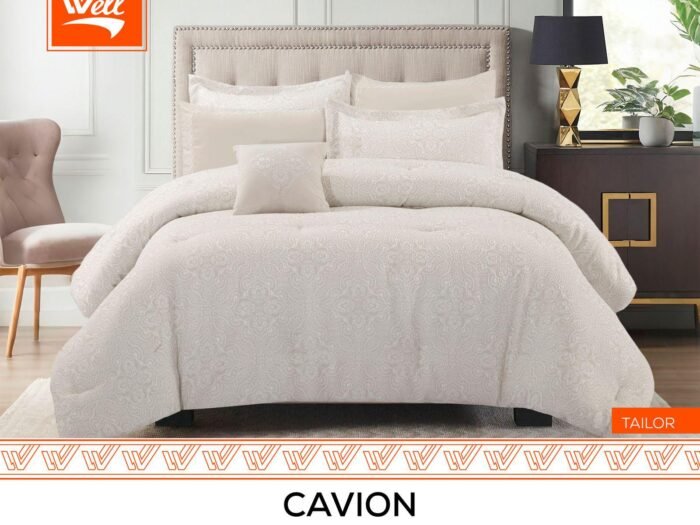 طقم لحاف كينج 7 قطع آيفوري - Cavion