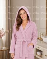 ⁦روب حمام قطن مع طاقيه - CROWN BLUS⁩ - الصورة ⁦4⁩